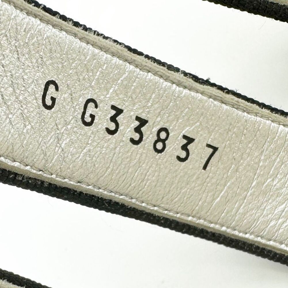 CHANEL 2018 Silver Glitter Black Leather Slide Heels Size 39.5 Strappy Mules - Picture 9 of 12